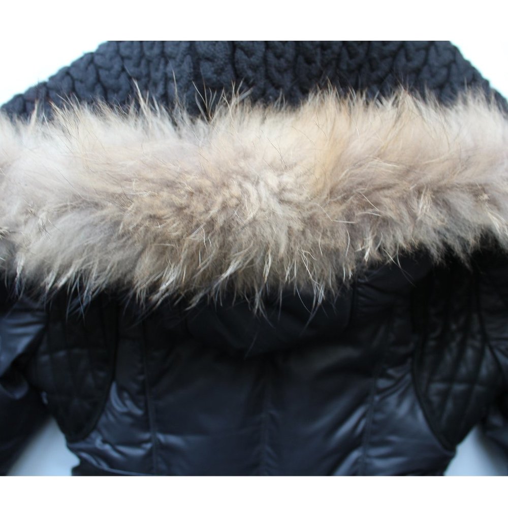 Rudsak Sophie Down Coat with Leather Belt / Small / Grey Black Down - Picture 12 of 16